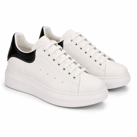Sneakers damă - Sneakers Damă Kira Alb din Piele Naturală – Fabricați în România