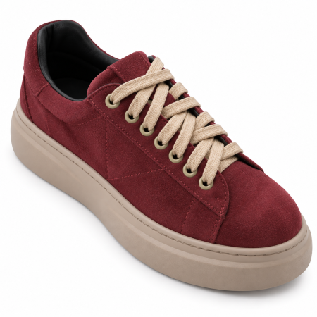 Sneakers Damă Siena Burgundy din Piele Întoarsă [2]