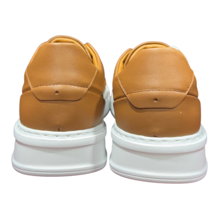 Sneakers Gri piele naturală pentru bărbați cu talpă albă - Copie [2]
