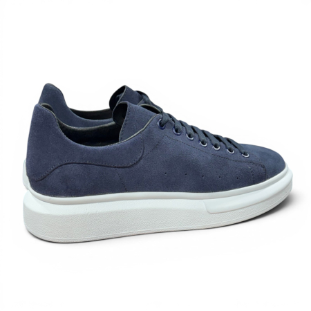 Sneakers Khalifa Bărbați Piele Întoarsă Bleumarin talpă albă [3]