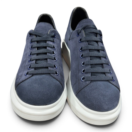 Sneakers Khalifa Bărbați Piele Întoarsă Bleumarin talpă albă [0]