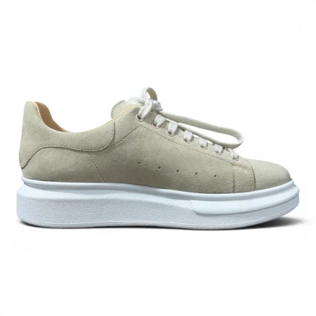 Sneakers Khalifa Bărbați Piele Întoarsă Crem  talpă albă [4]