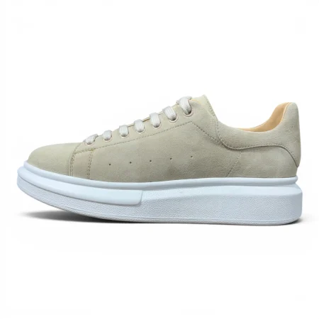 Sneakers Khalifa Bărbați Piele Întoarsă Crem  talpă albă [1]