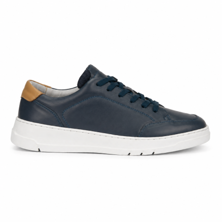 Sneakers navy premium pentru bărbați cu talpă albă [2]