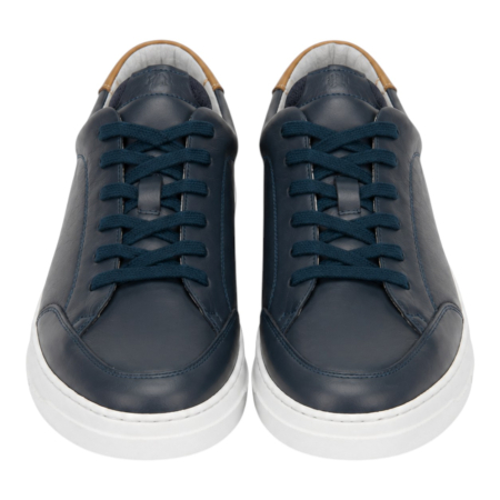 Sneakers - Sneakers navy premium pentru bărbați cu talpă albă