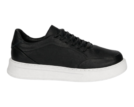 Sneakers Negru premium pentru bărbați cu talpă albă [3]