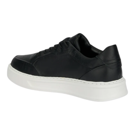 Sneakers Negru premium pentru bărbați cu talpă albă [5]