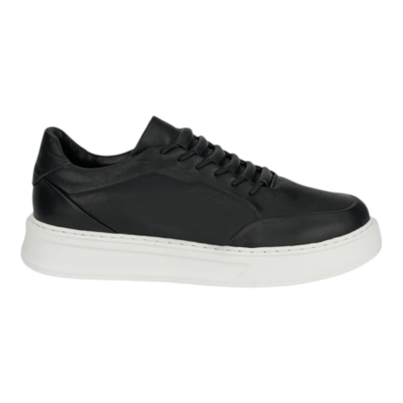 Sneakers Negru premium pentru bărbați cu talpă albă [2]