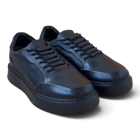Sneakers - Sneakers Negru premium pentru barbati cu talpa neagra