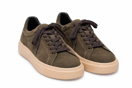 Sneakers - Sneakers Urban Bărbați Piele Întoarsă Maro - Gum Sole Edition