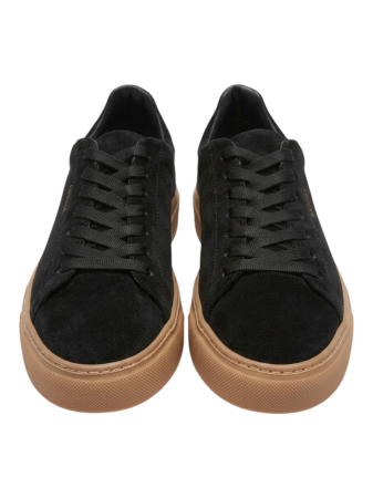 Sneakers - Sneakers Urban Bărbați Piele Întoarsă Neagră - Gum Sole Edition