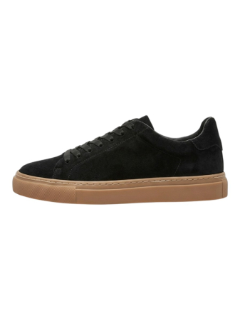 Sneakers Urban Bărbați Piele Întoarsă Neagră - Gum Sole Edition [1]