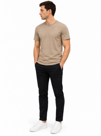 Tricouri - Tricou Barbati Crem-Bej Texturat