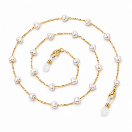 Accesorii si solutii - Lănțișor Ochelari Inimi Auriu