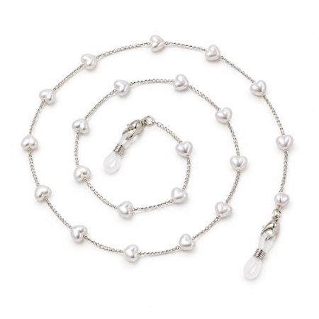 Accesorii si solutii - Lănțișor Ochelari Inimi Argintiu
