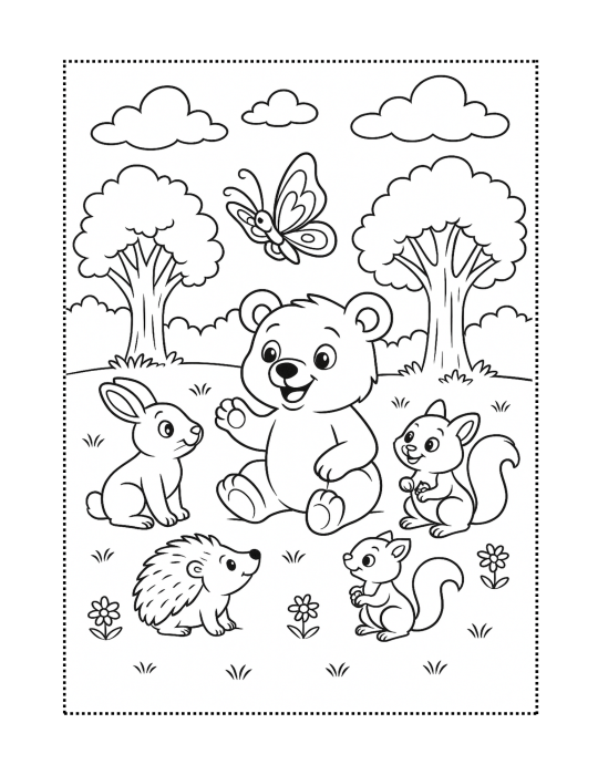 Animale din pădure - Carte de colorat [4]