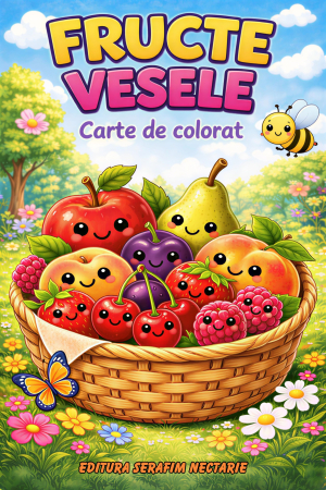 Colecția ,,Cărți de colorat" - Fructe vesele - carte de colorat