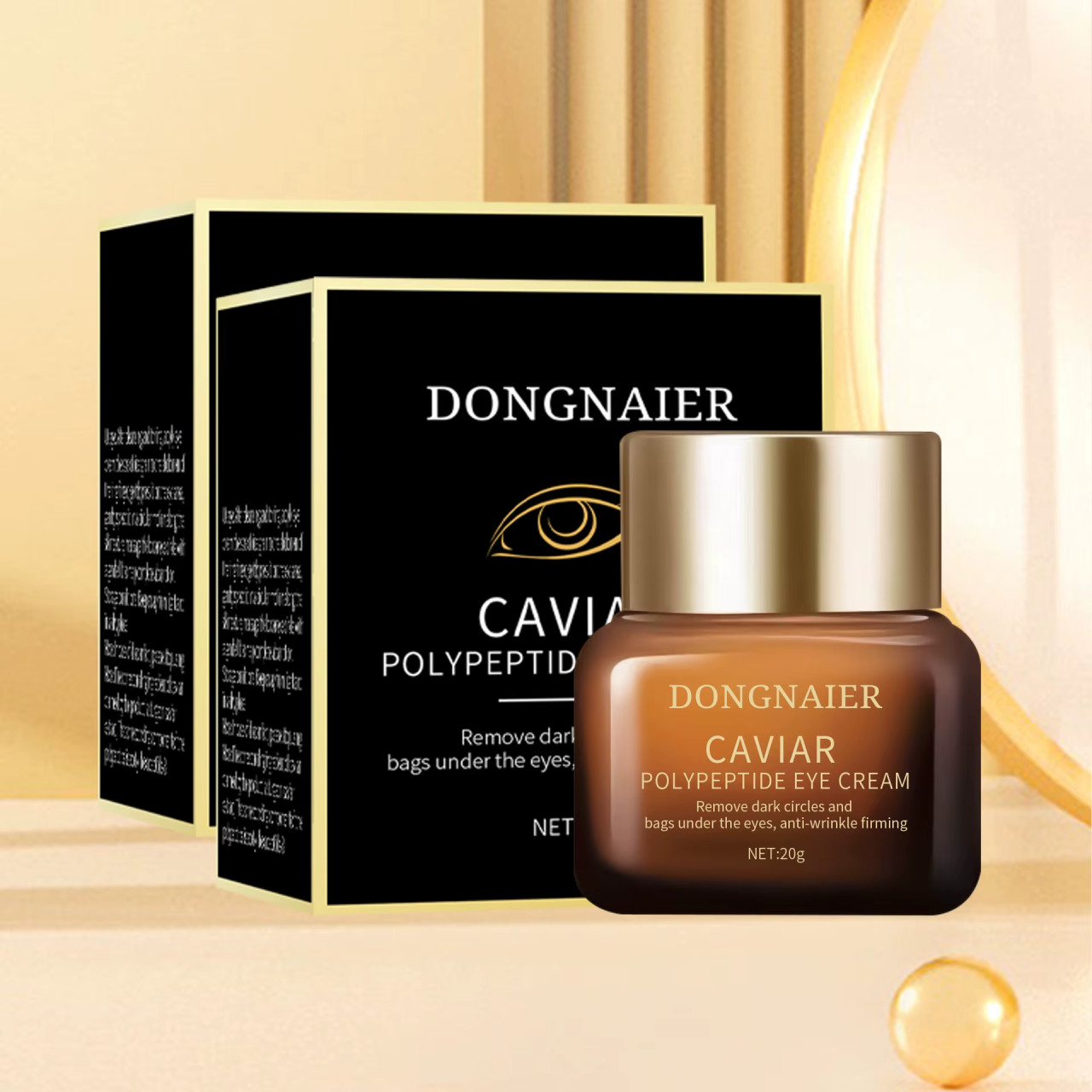 Cremă Contur Ochi cu Caviar și Polipeptide 20g | Anticearcăn & Antirid [4]