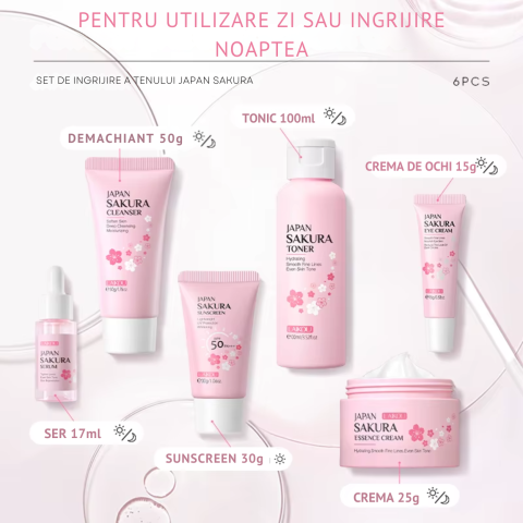 Set Îngrijire Ten Japan Sakura – 6 Piese – Hidratare, Elasticitate și Luminozitate cu Ingrediente Premium [1]