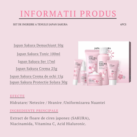 Set Îngrijire Ten Japan Sakura – 6 Piese – Hidratare, Elasticitate și Luminozitate cu Ingrediente Premium [7]