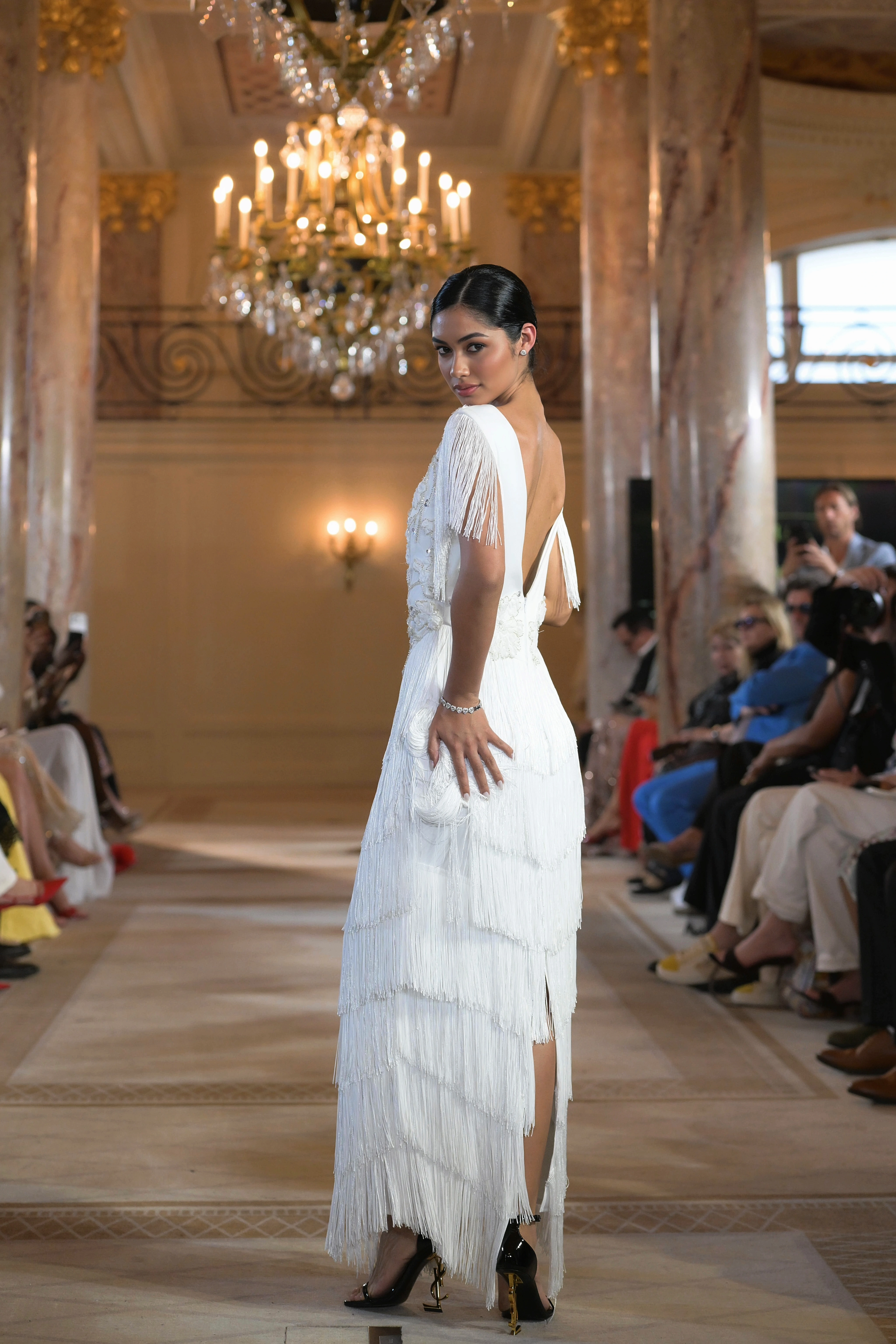 Ivory Fringe Couture Dress - Rochie couture premium [3]