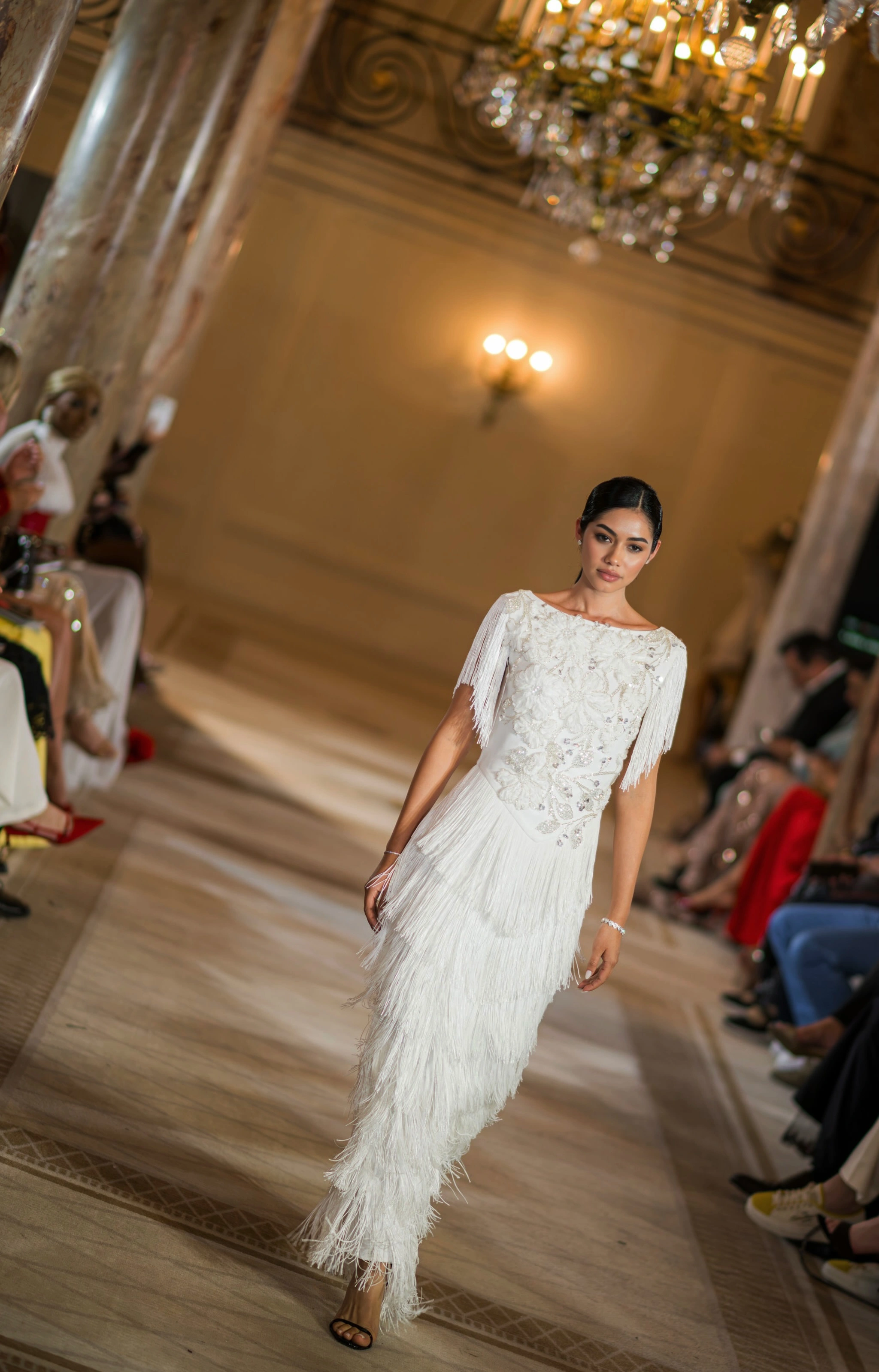 Ivory Fringe Couture Dress - Rochie couture premium [2]