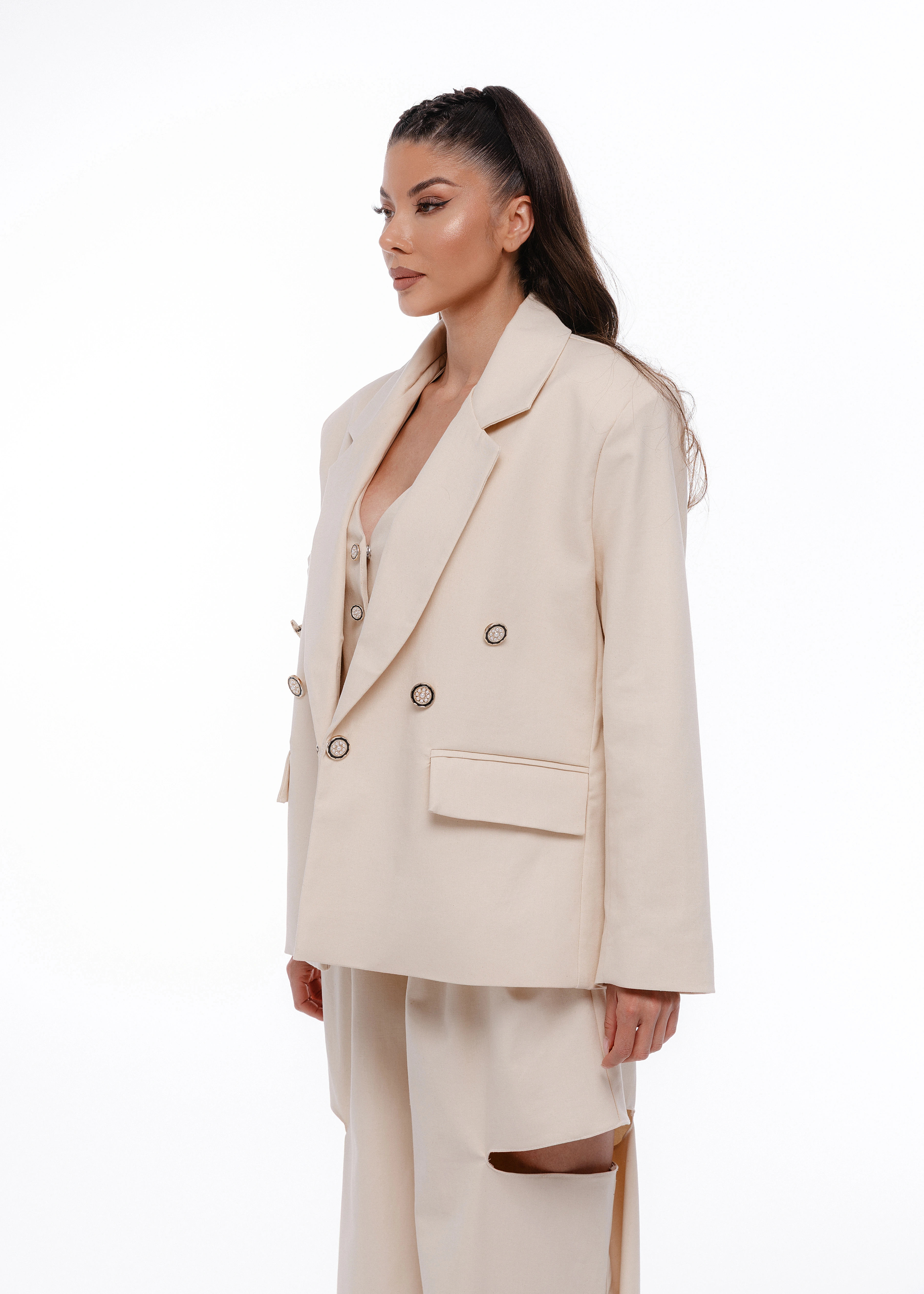 Oversized Blazer - Sacou oversized din stofă premium [2]