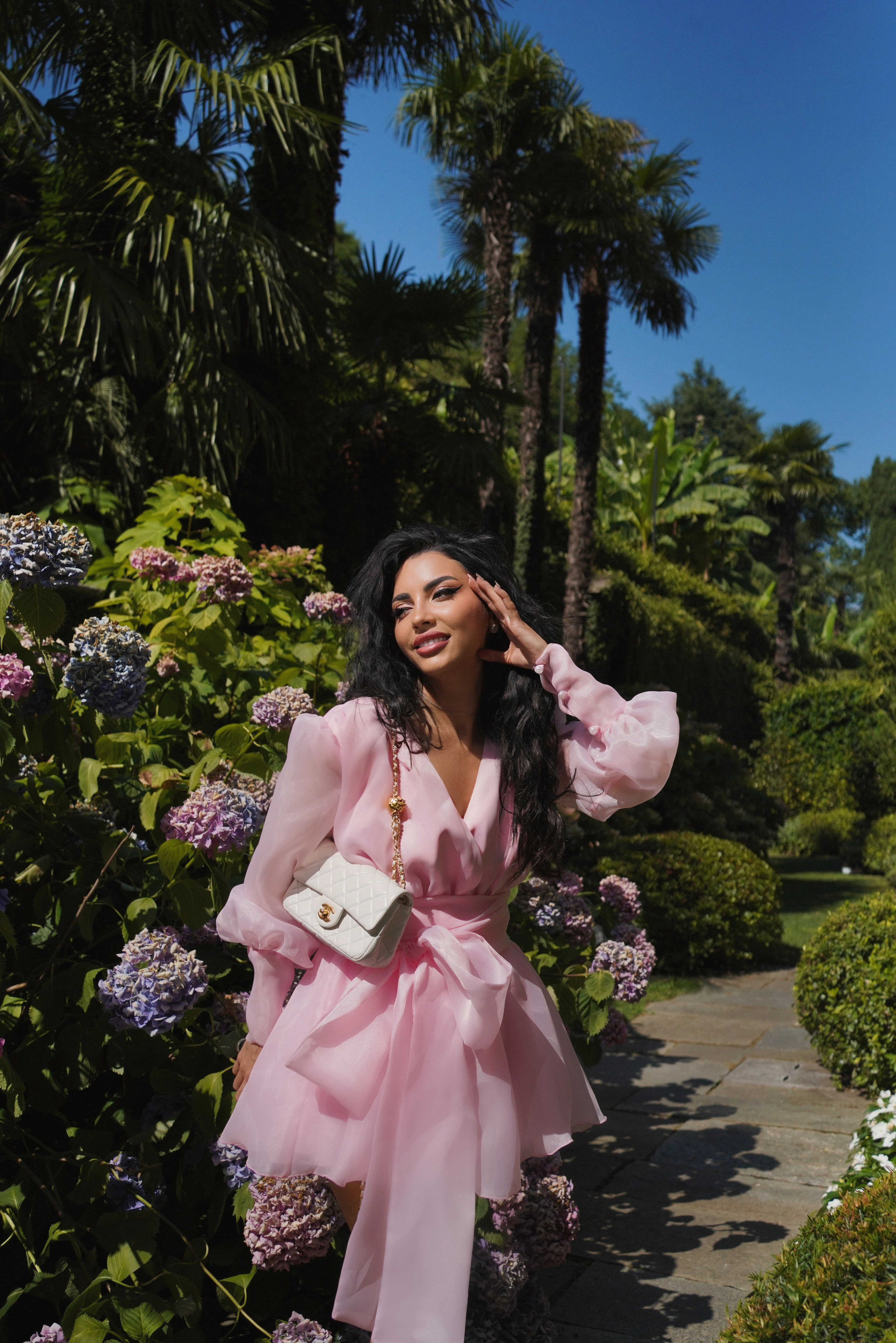 Pink Organza Dress - Rochie mini din organza și mătase naturală [3]