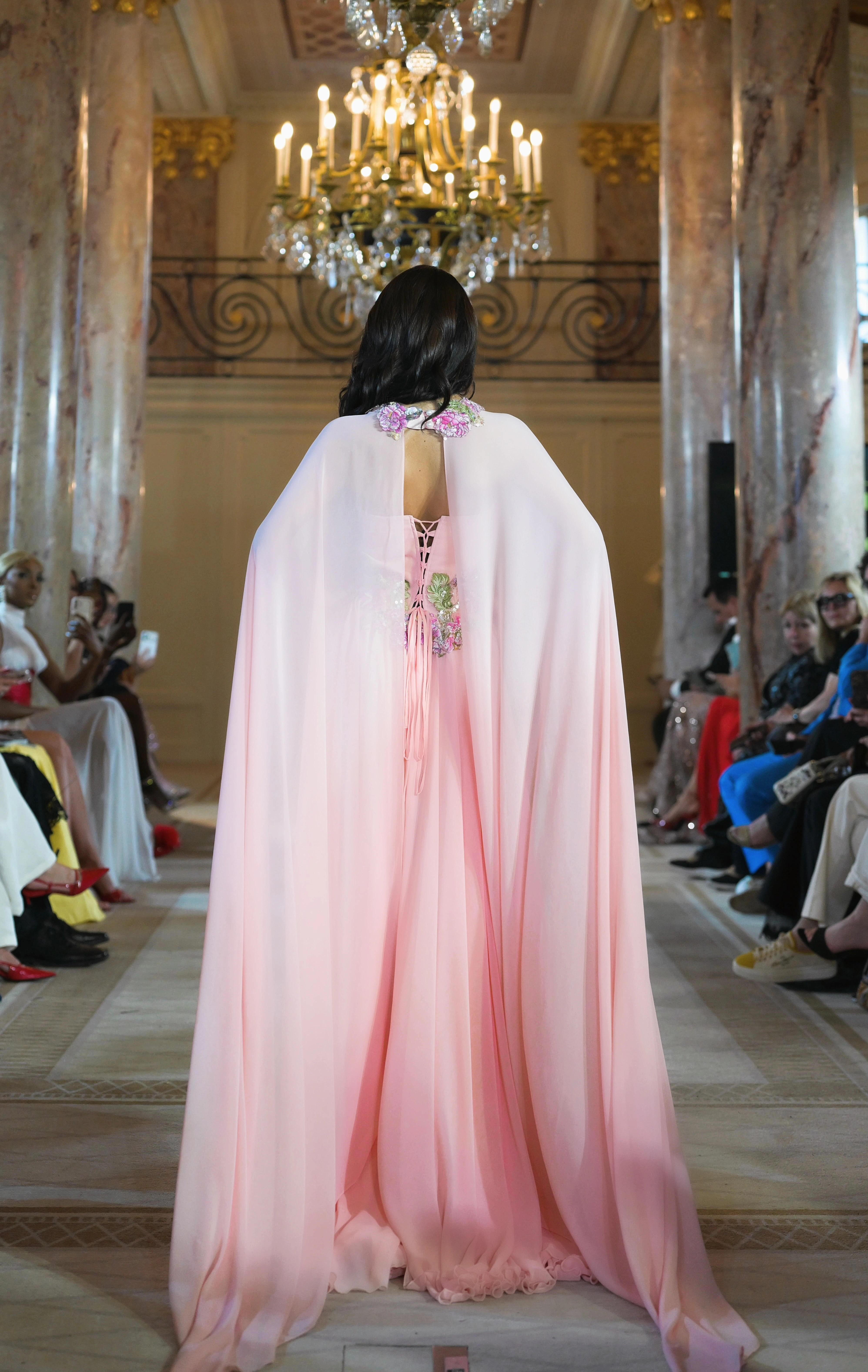 Pink Royal Cape Gown - Rochie couture premium [3]
