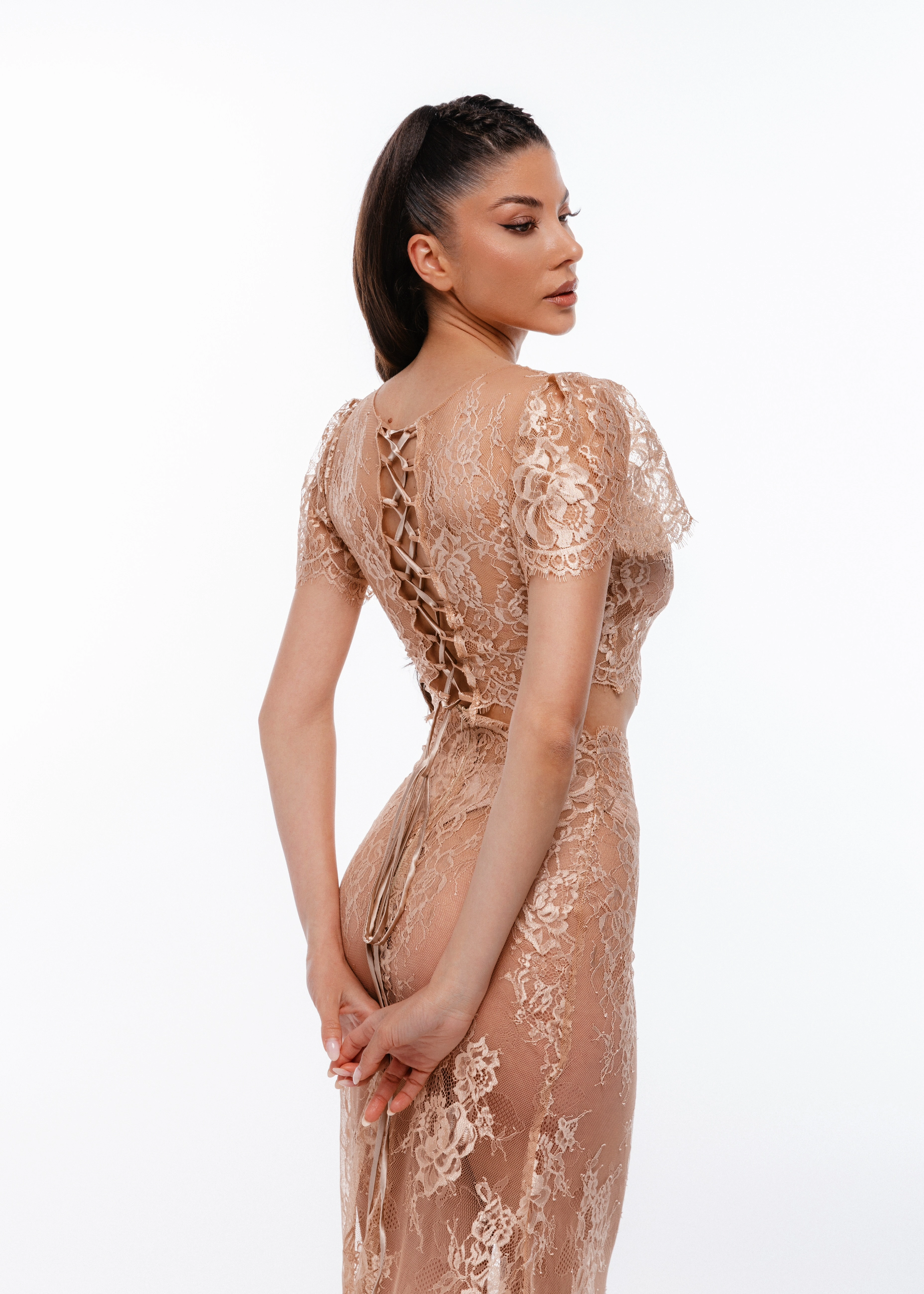 Rochie Nude Étoile - Rochie din dantelă chantilly [4]