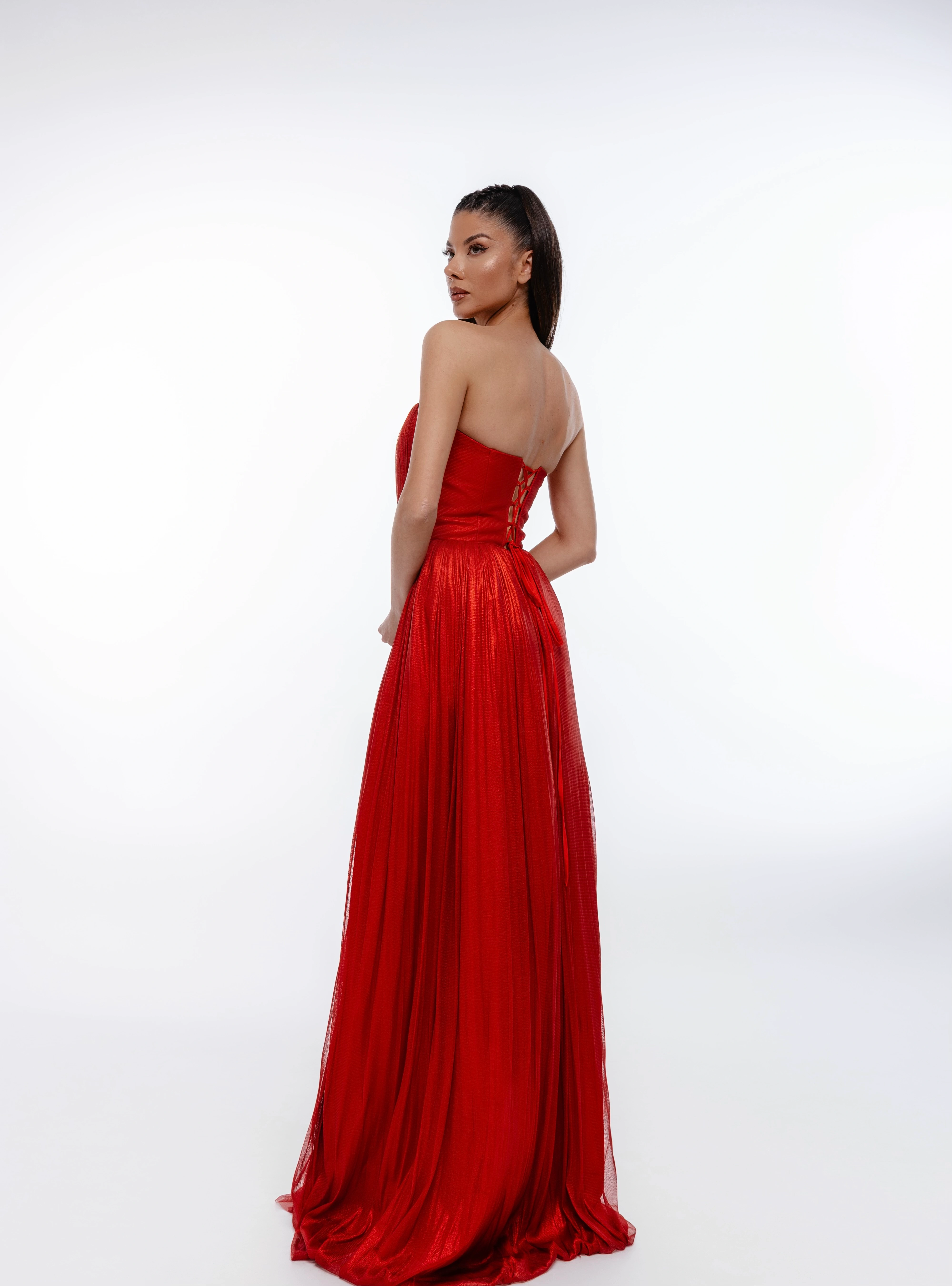 Rochie Scarlet Royale - Rochie din tull din mătase naturală 100% [4]