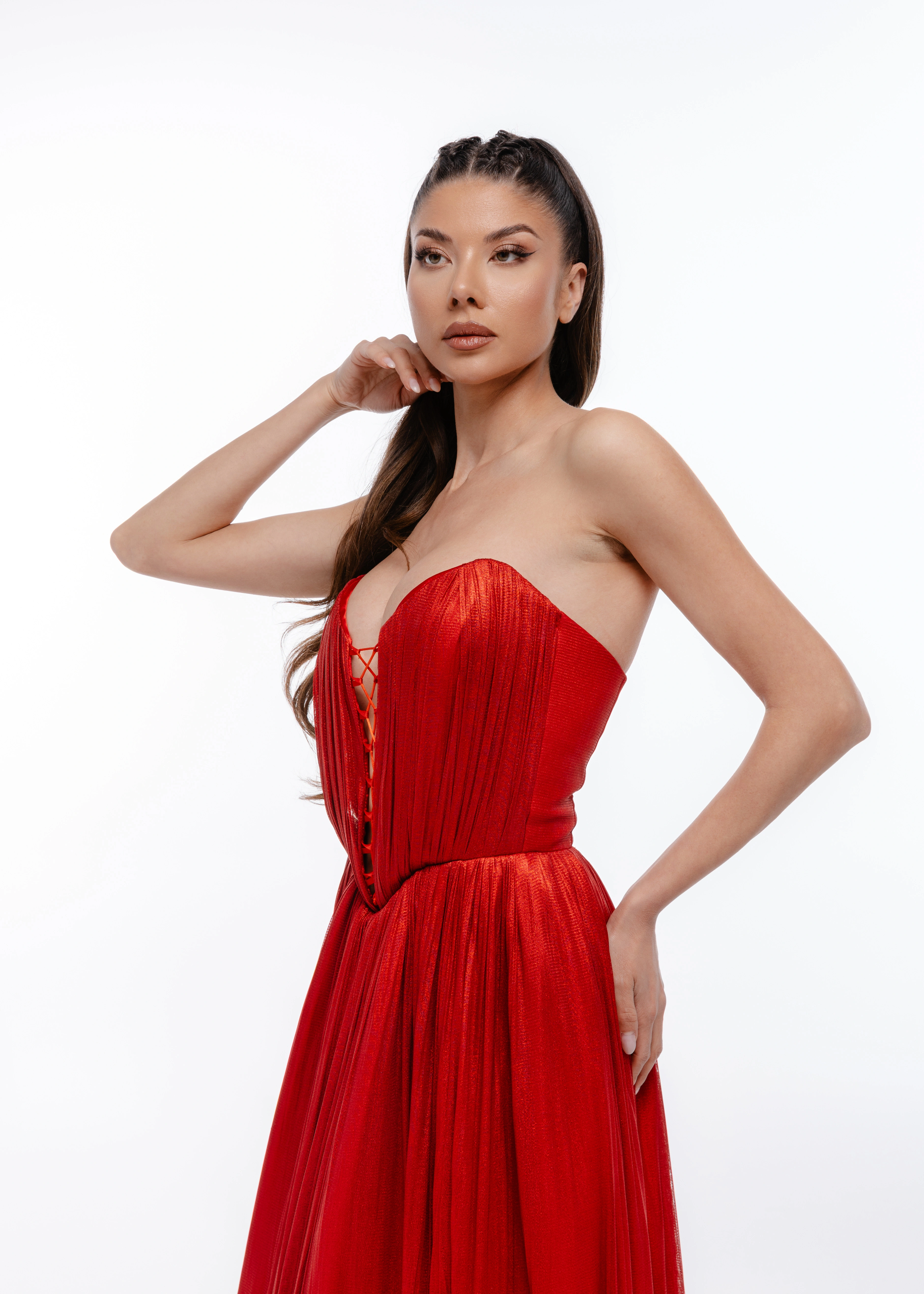 Rochie Scarlet Royale - Rochie din tull din mătase naturală 100% [2]