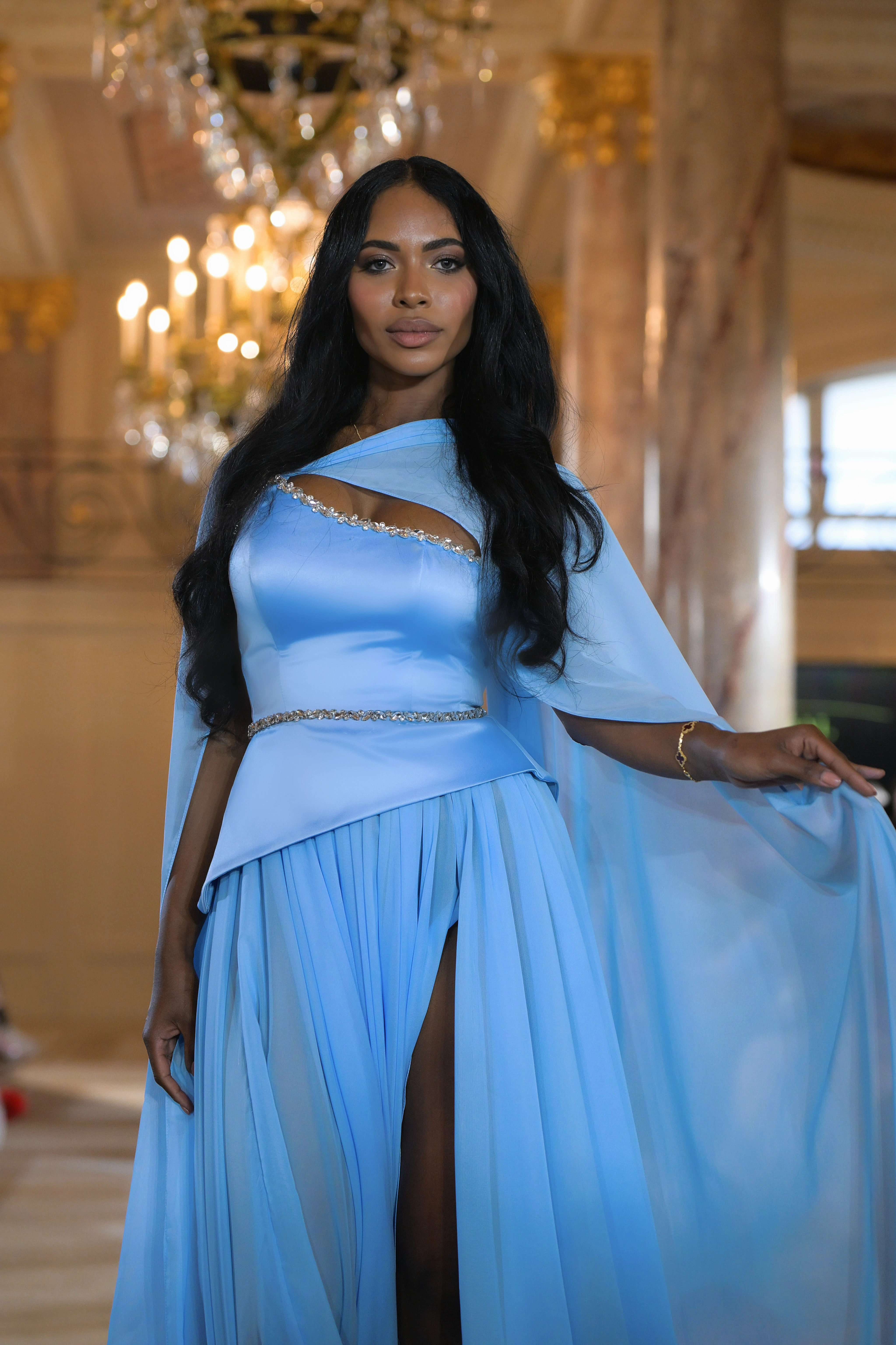 Sky Blue Goddess Gown - Rochie couture premium [3]