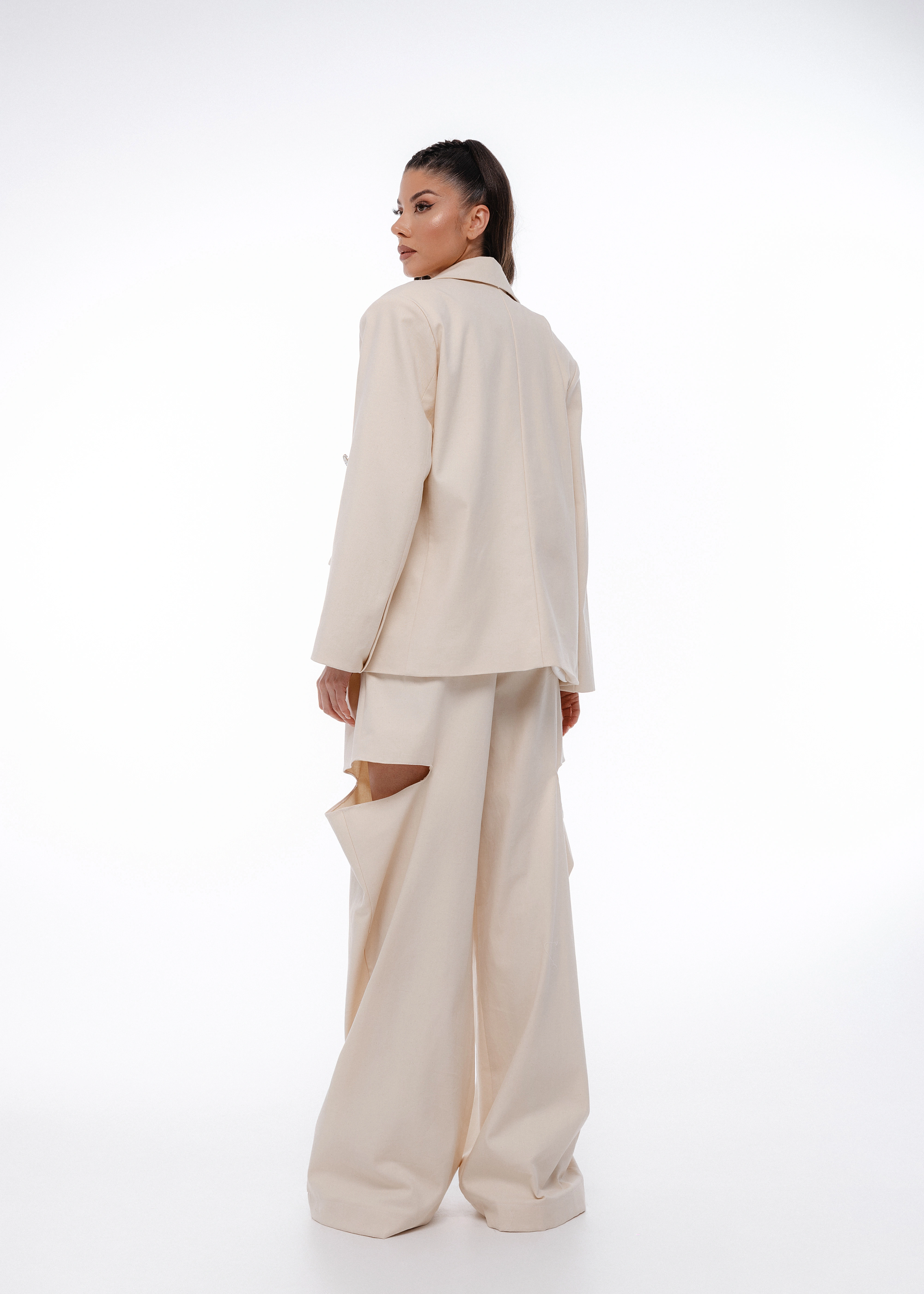 Tailored Wide Leg Pants - Pantaloni wide leg din stofă premium [3]
