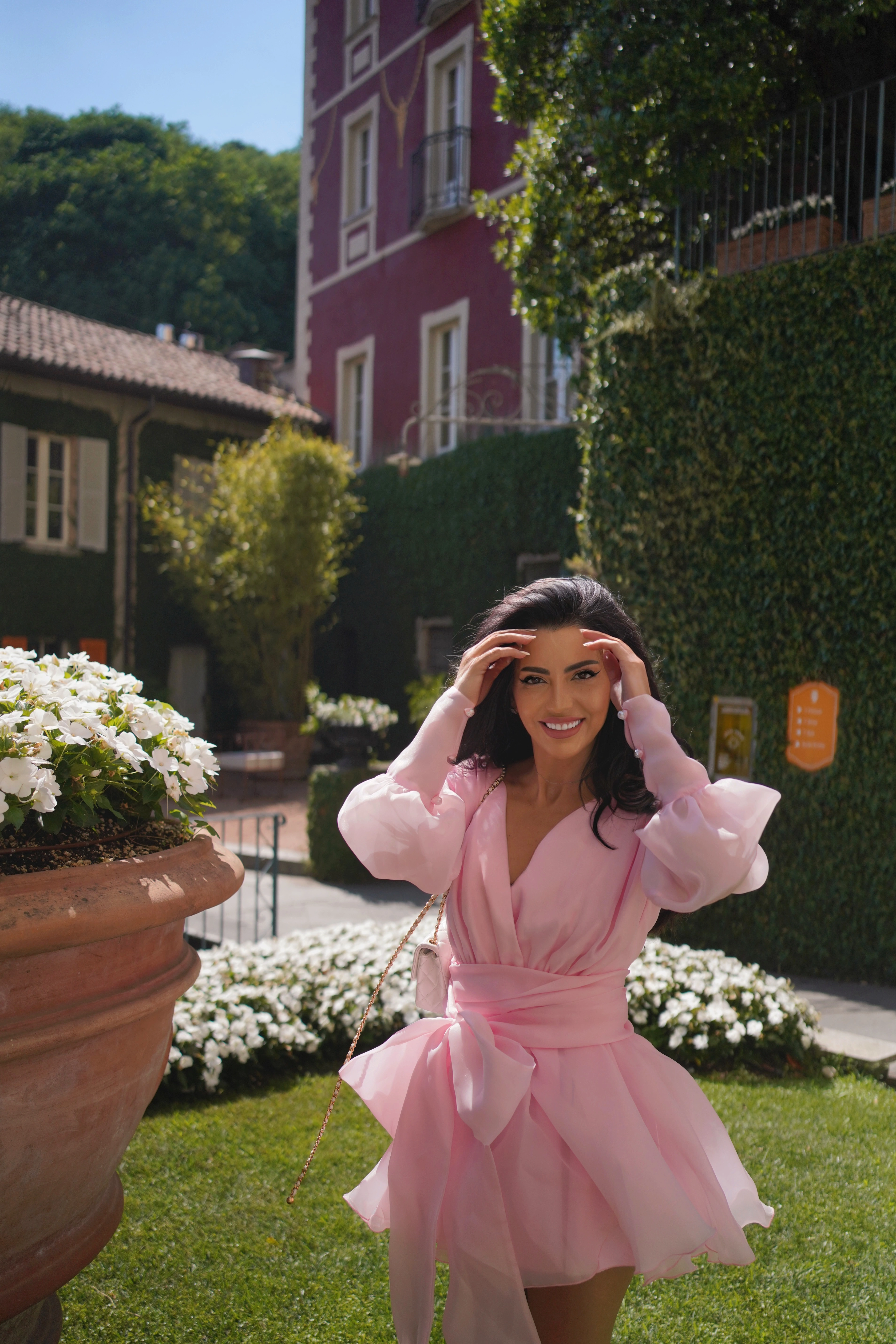 Produse - Pink Organza Dress - Rochie mini din organza și mătase naturală