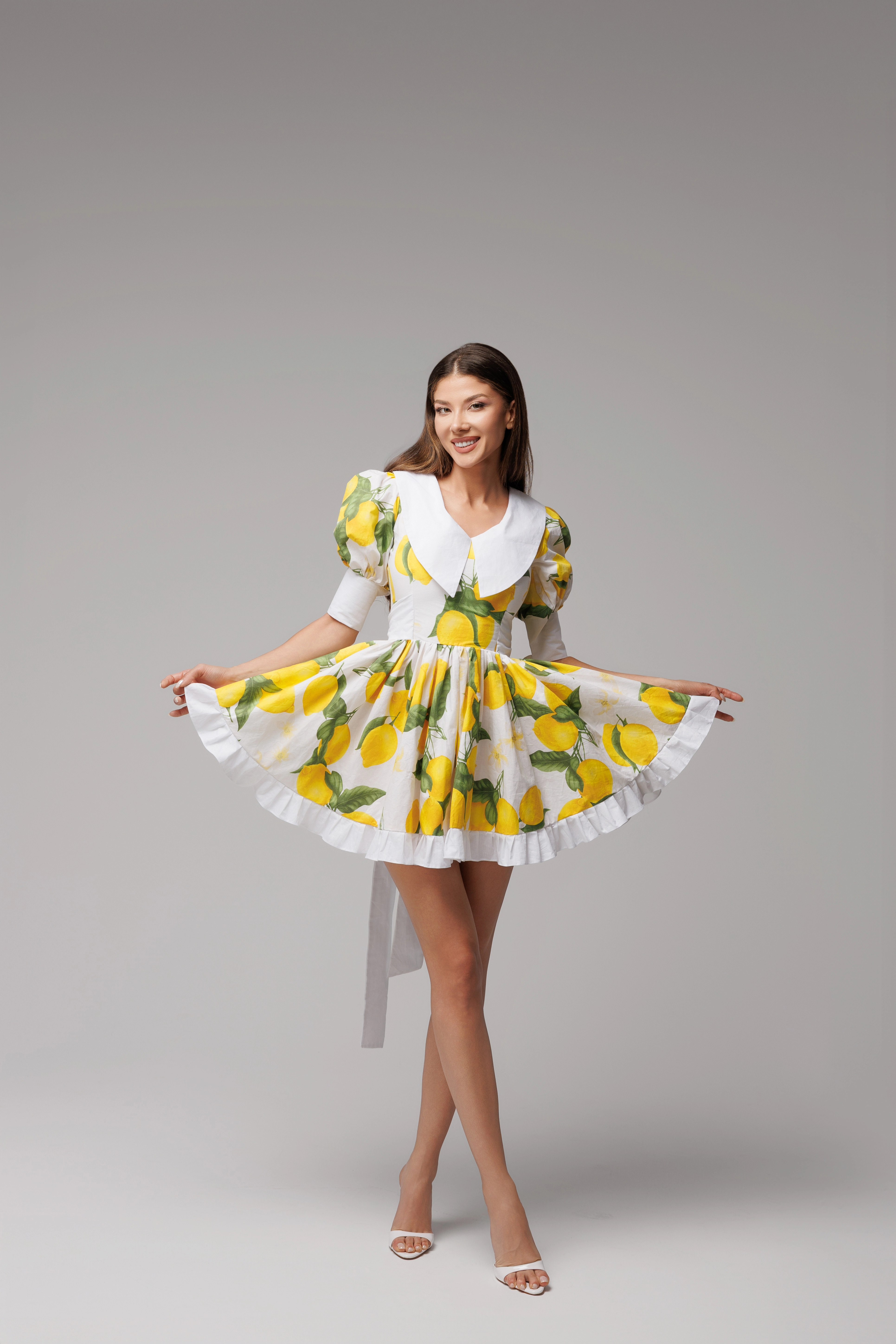 Rochii - Rochie Lemon Pop - Rochie de vară elegantă