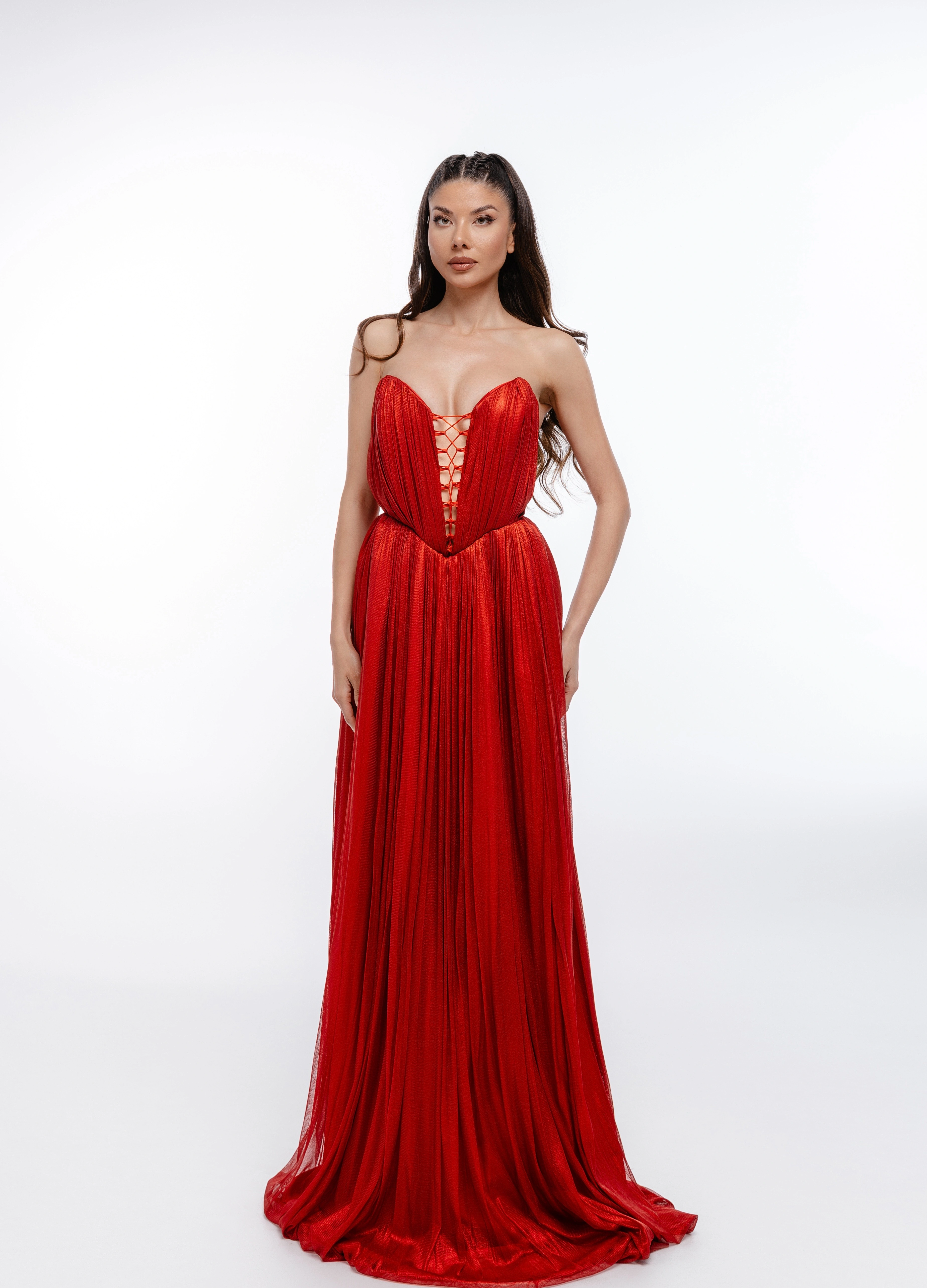 Noutati - Rochie Scarlet Royale - Rochie din tull din mătase naturală 100%