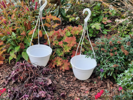 Pachet 10 ghivece suspendate de 25 cm, culoare alb [2]