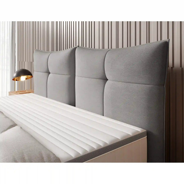 Pat CADIS 180x200, stofa catifelata turcoaz inchis - Riviera 87, cu suport pentru saltea [4]