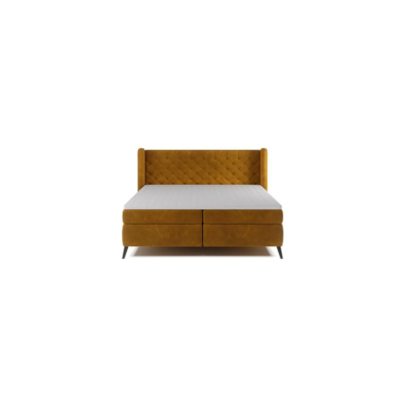 Pat boxspring MADISON 160x200, stofa catifelata caramiziu - Palladium 9, Gama Premium, cu saltele si topper [2]