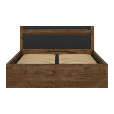 Paturi - Pat RUSO 140x200, stejar, PAL laminat, cu somiera si lada depozitare