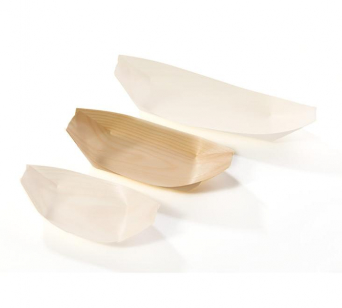 Barcute din fasii de lemn pentru aperitive, 170 x 85 mm, 50 buc [2]