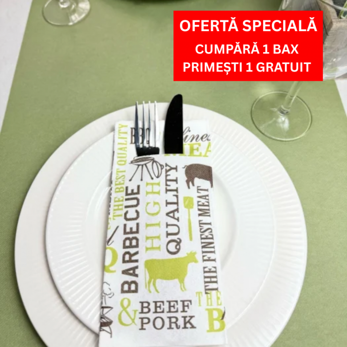 BAX Servetele cu BUZUNAR pentru tacamuri - Linclass-Airlaid BBQ / 40x 40 cm / 1200 buc [1]