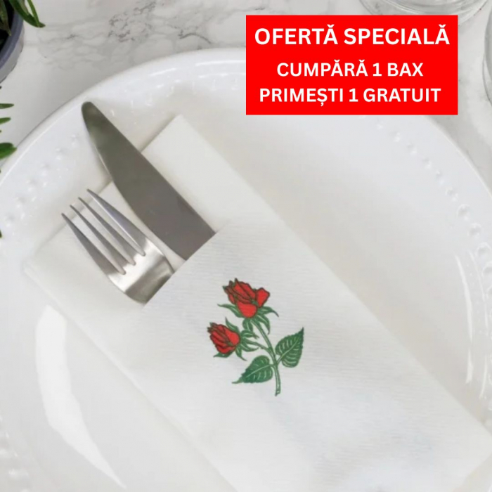 BAX Servetele cu BUZUNAR pentru tacamuri, Linclass-Airlaid (Trandafir) / 43 x 43 cm / 750 buc [1]