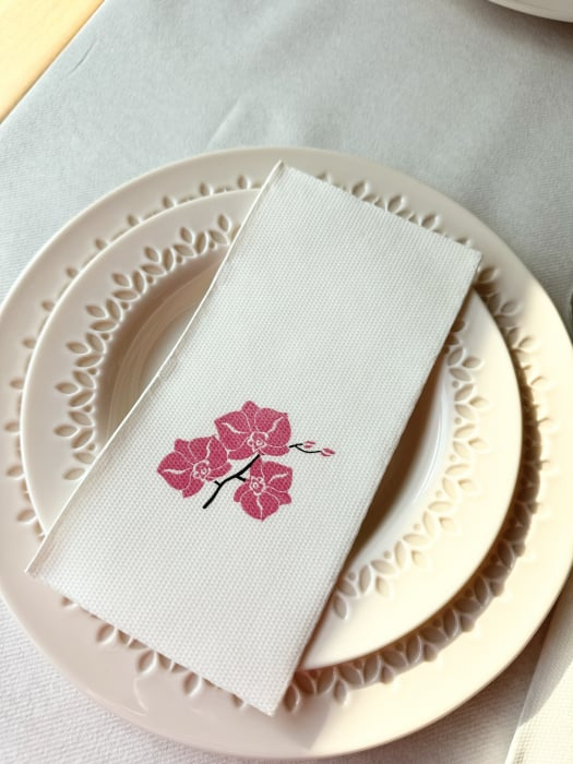 BAX Servetele de masa festive Softpoint - Shija (imprimeu orhidee roz) / 40 x 40 cm / pliate 1/8, 600 buc [4]