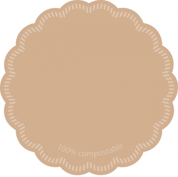 Coastere/suporturi din hartie Tissue pentru pahare sau cesti / bej / 100% compostabile / diametru 9 cm / 250 buc [1]