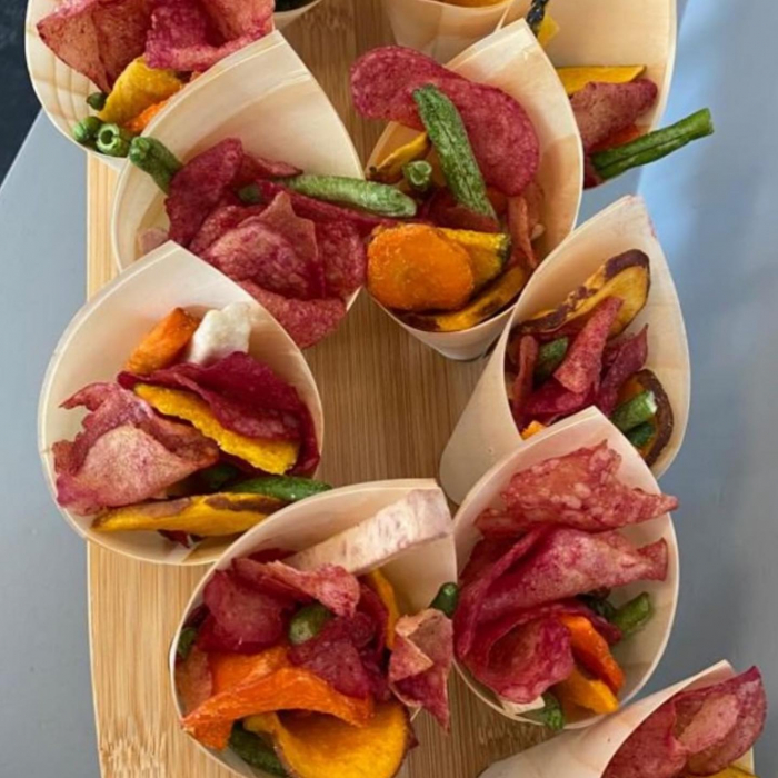 Cupe midi, oblice, din fasii de lemn (FSC®) pentru aperitive, 110 ml, Ø 36 x h110/50 mm, 40 buc [4]