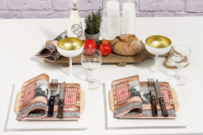 Servetele festive Linclass - Almblick (model cu vacuta) / 40 cm x 40 cm / 50 buc [3]