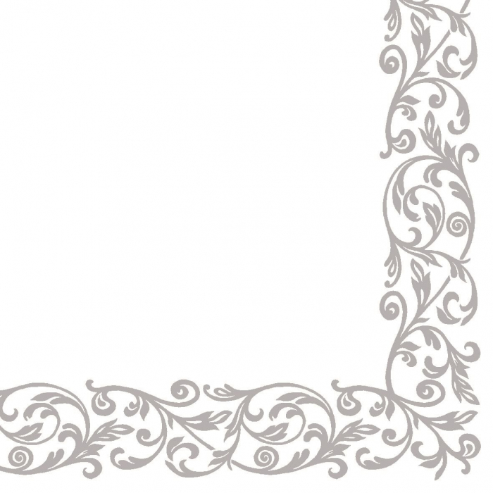 Servetele de masa festive Linclass - Rob (model argintiu pe margine) / 40x40 cm / 50 buc [5]