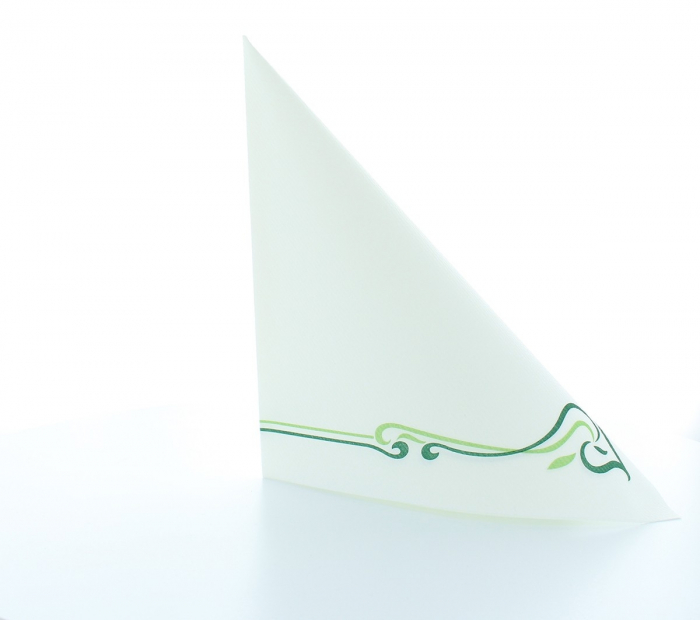 Servetele de masa festive Linclass Colour Line (albe, contur verde) / 40 x 40 cm / 50 buc [2]
